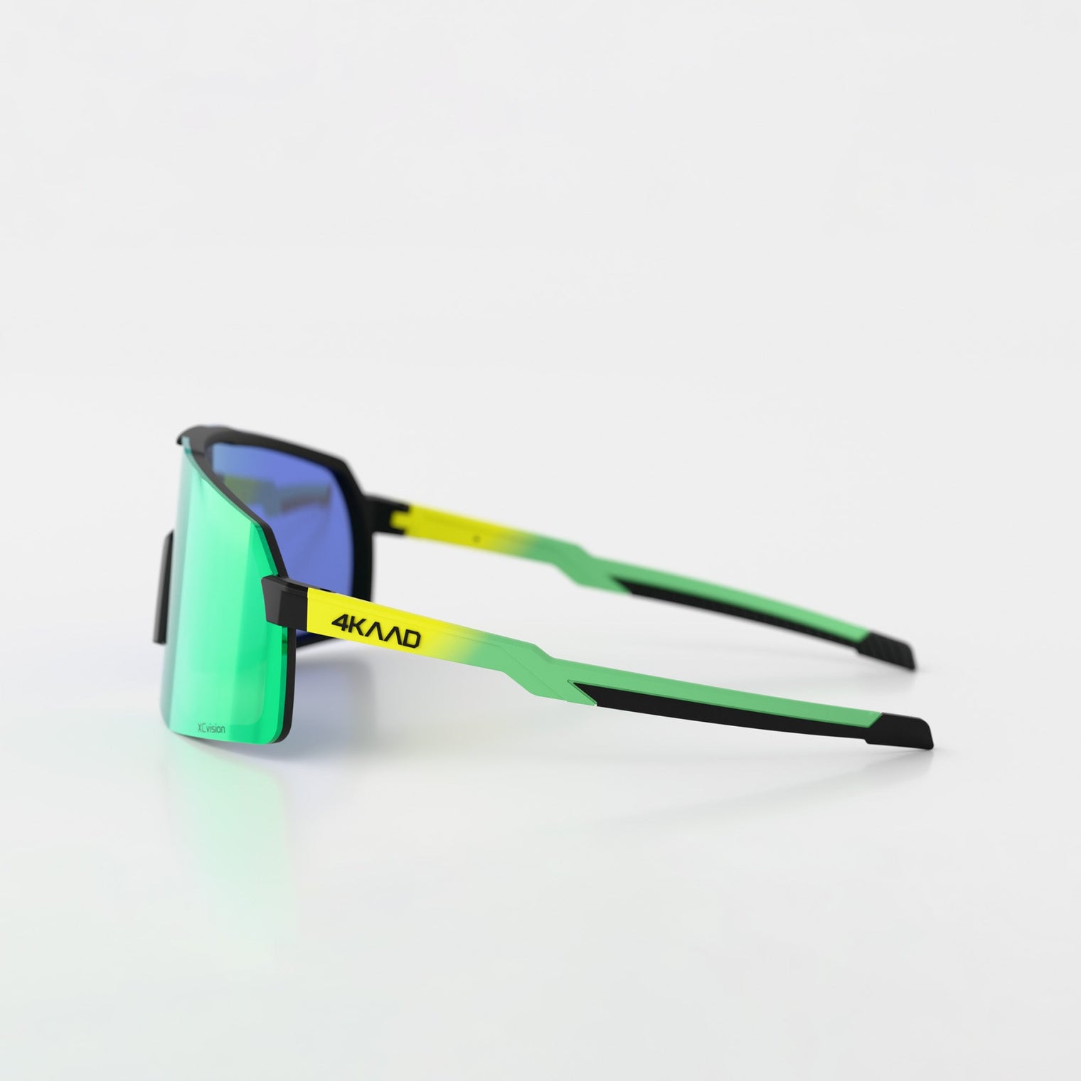 BEAT RACE Sports Glasses - green yellow, with green MULTI LAYER MIRROR lens