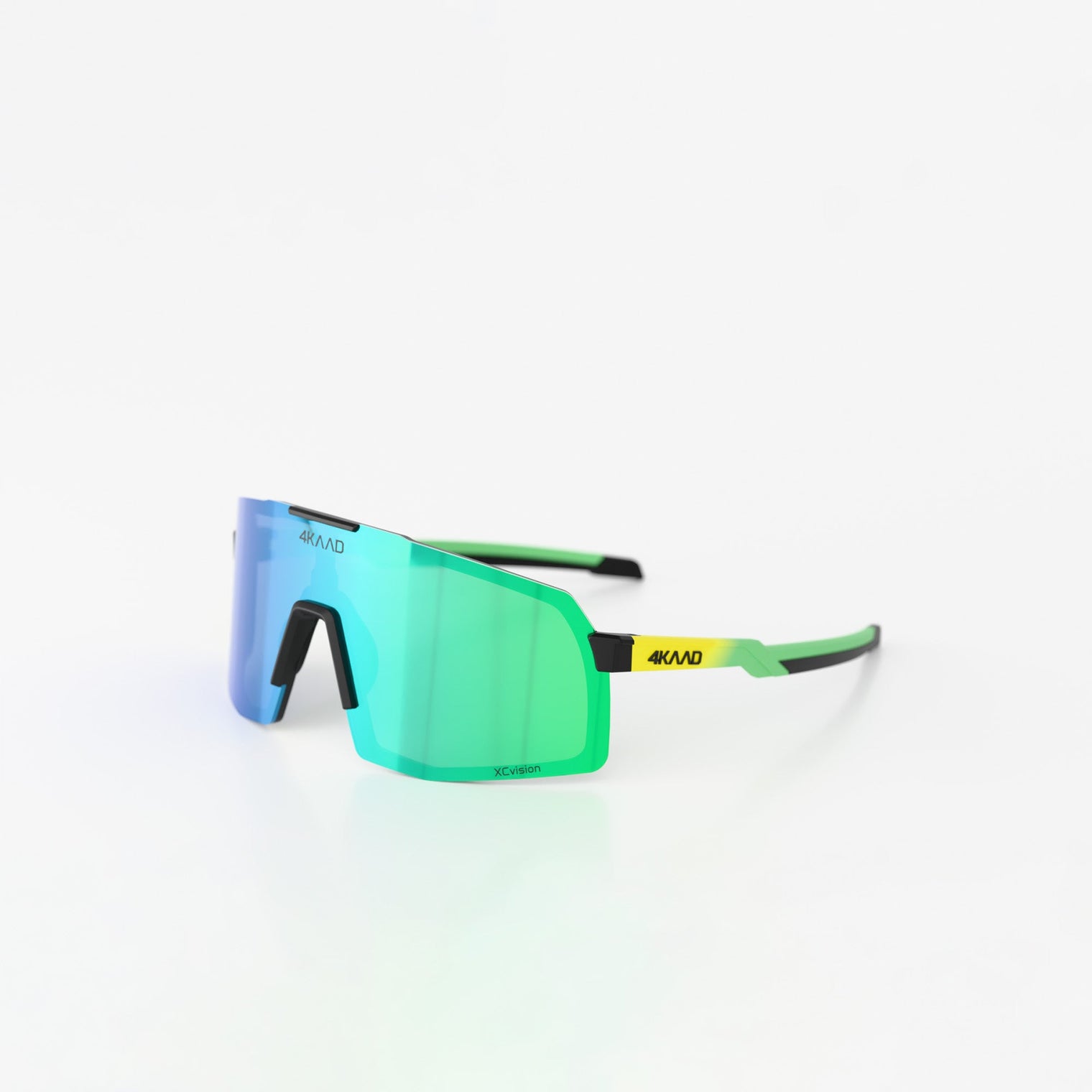 BEAT RACE Sports Glasses - green yellow, with green MULTI LAYER MIRROR lens