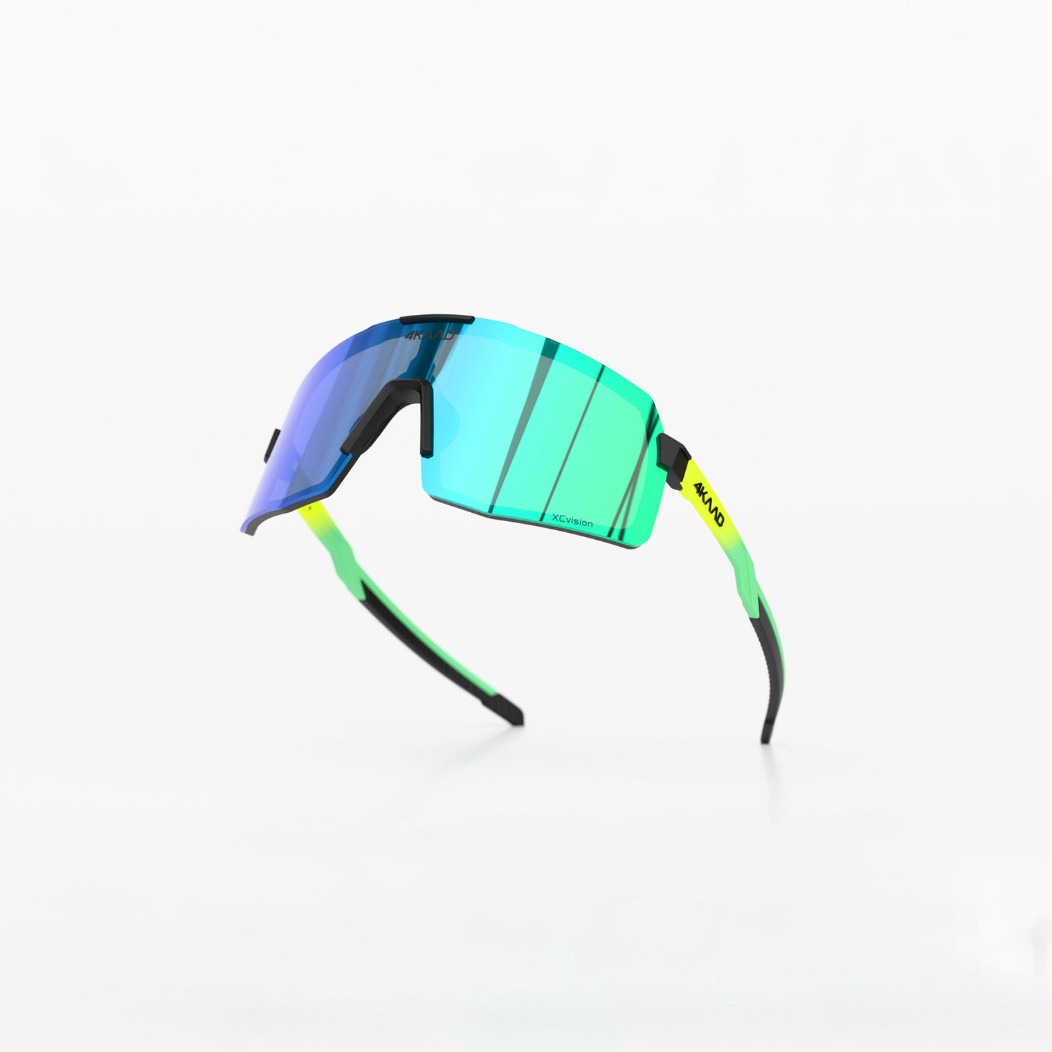 BEAT RACE Sports Glasses - green yellow, with green MULTI LAYER MIRROR lens