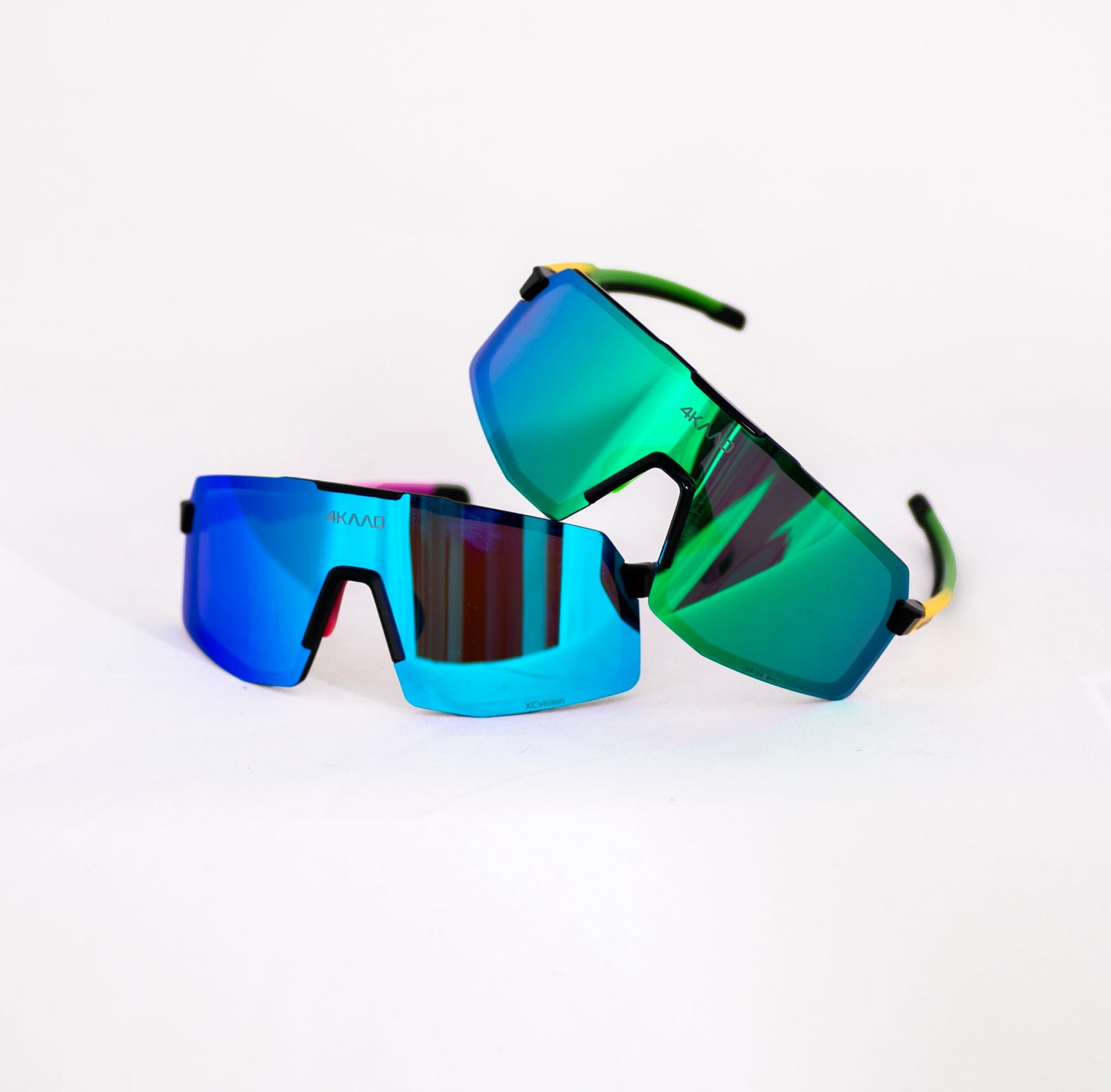 BEAT RACE Sports Glasses - green yellow, with green MULTI LAYER MIRROR lens