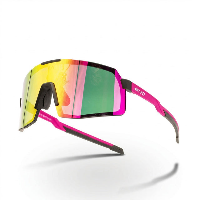 BEAT RACE Cycling Glasses - Pink & White XCvision MULTI LAYER MIRROR Lens