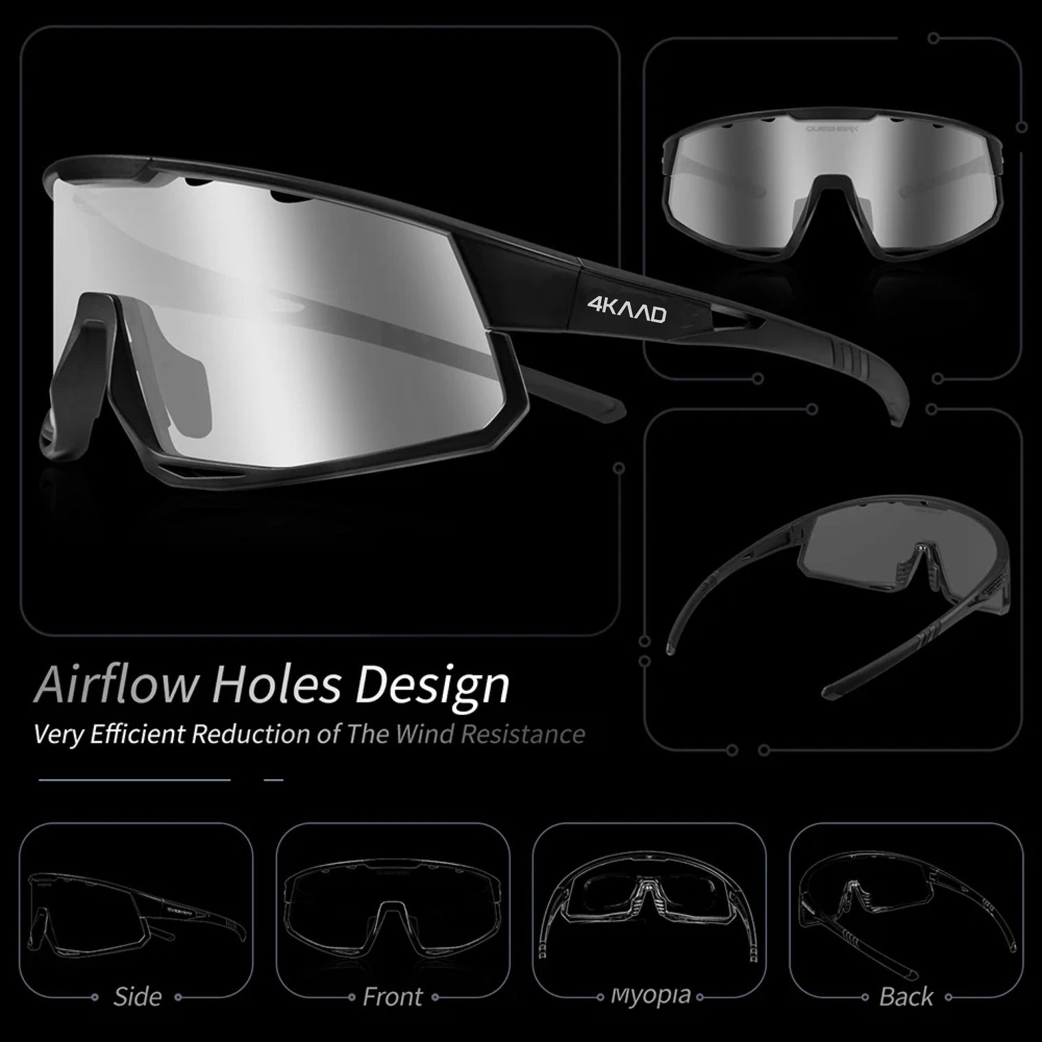 MIRADOR Sports Glasses - Transparent Matte with ZEISS Silver Blue Mirror Lens - 4KAAD